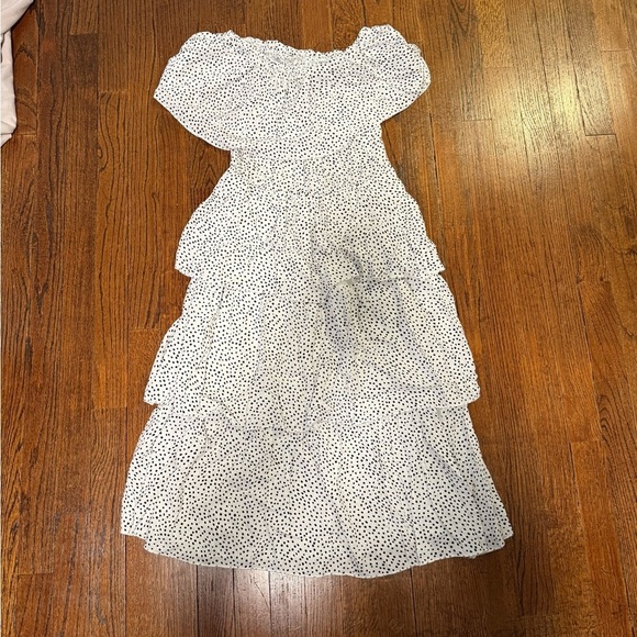 Amazon Tiered Off-Shoulder Polka Dot Dress - Picture 3 of 7